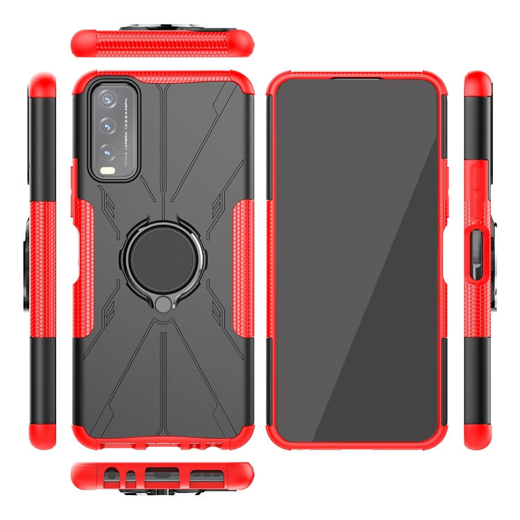 For vivo Y20 Armor Bear Shockproof PC + TPU Protective Case with Ring Holder