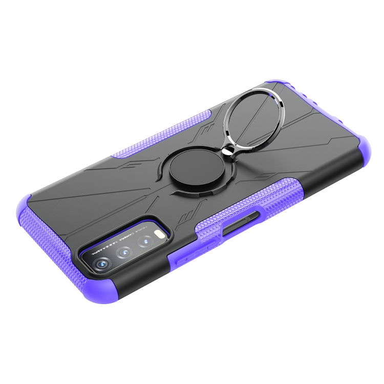 For vivo Y20 Armor Bear Shockproof PC + TPU Protective Case with Ring Holder