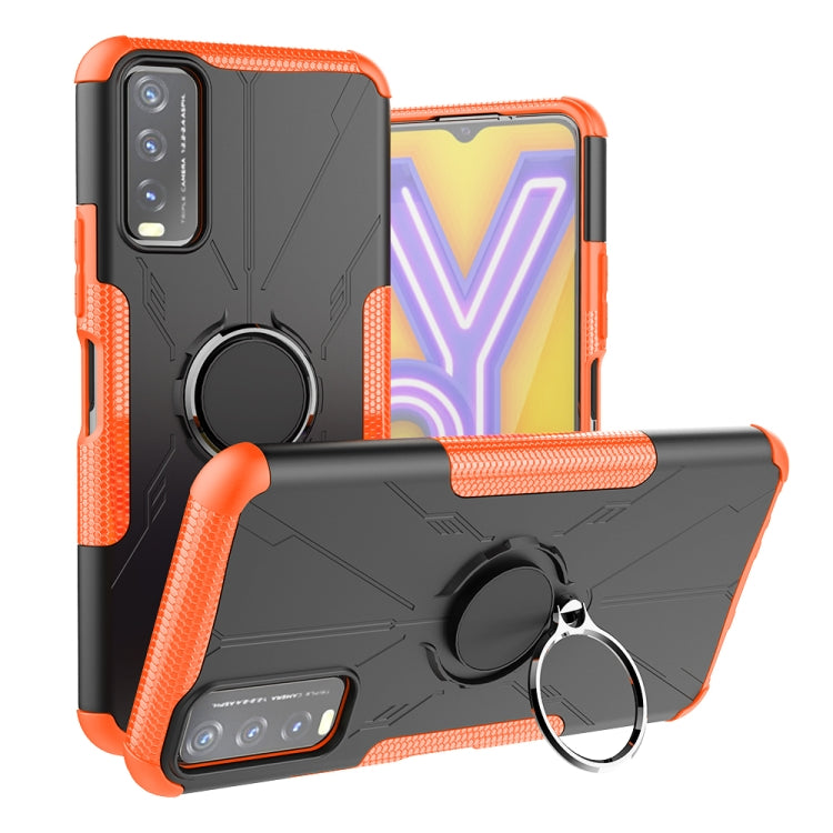 For vivo Y20 Armor Bear Shockproof PC + TPU Protective Case with Ring Holder