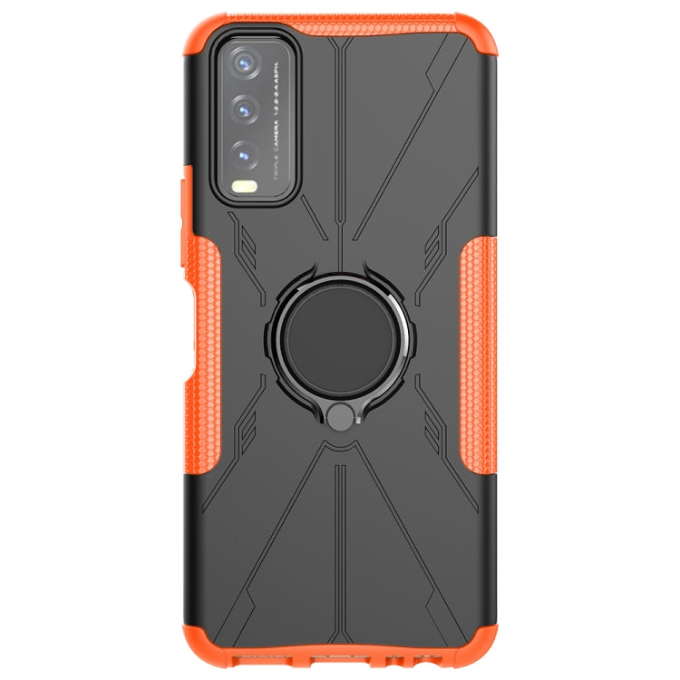 For vivo Y20 Armor Bear Shockproof PC + TPU Protective Case with Ring Holder