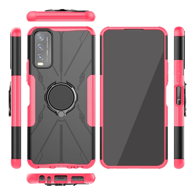 For vivo Y20 Armor Bear Shockproof PC + TPU Protective Case with Ring Holder
