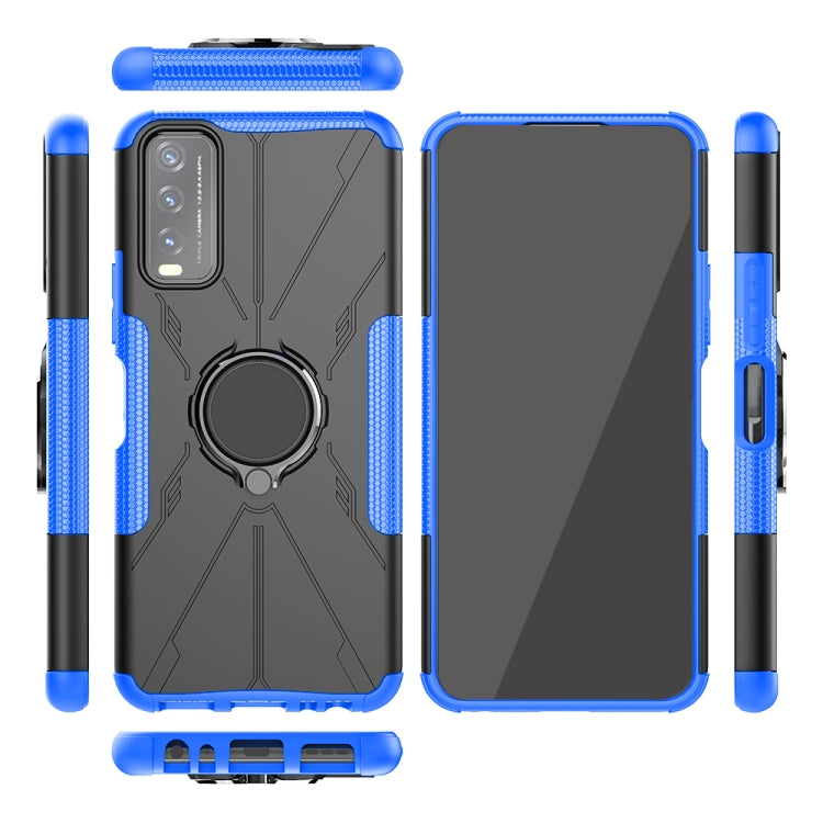 For vivo Y20 Armor Bear Shockproof PC + TPU Protective Case with Ring Holder