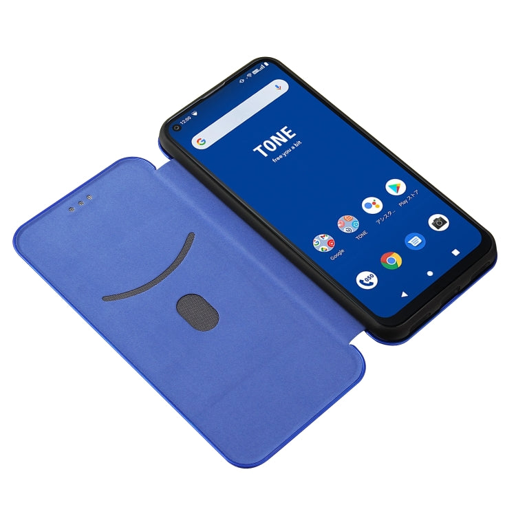 For Tone e21 Carbon Fiber Texture Horizontal Flip TPU + PC + PU Leather Case with Card Slot