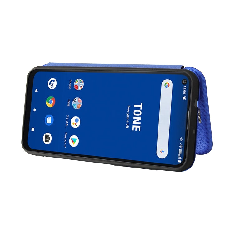 For Tone e21 Carbon Fiber Texture Horizontal Flip TPU + PC + PU Leather Case with Card Slot