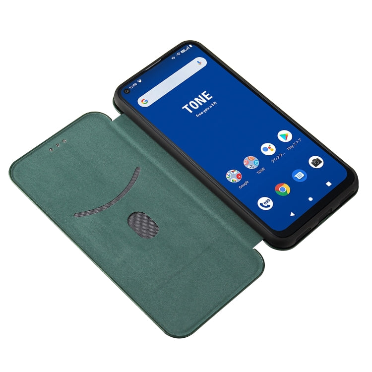 For Tone e21 Carbon Fiber Texture Horizontal Flip TPU + PC + PU Leather Case with Card Slot