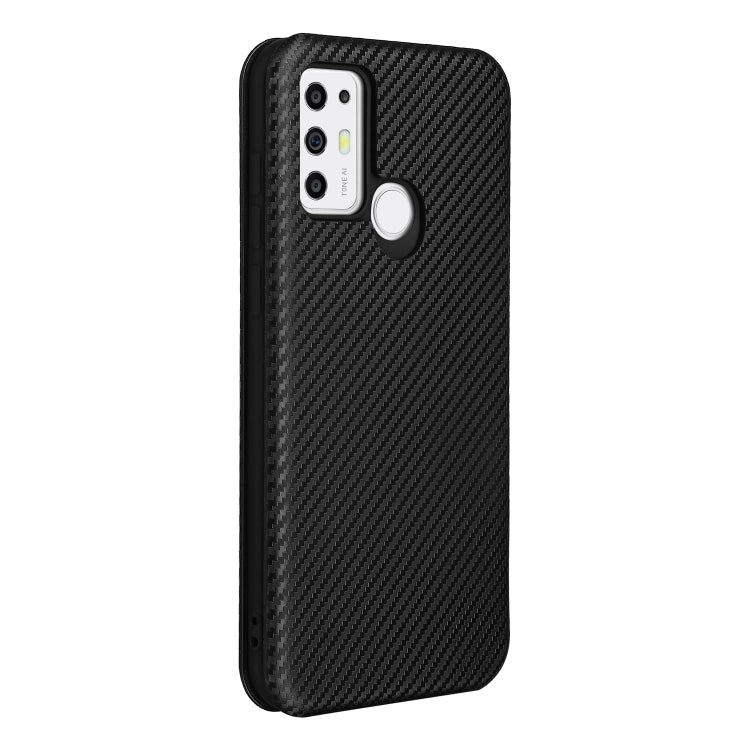 For Tone e21 Carbon Fiber Texture Horizontal Flip TPU + PC + PU Leather Case with Card Slot