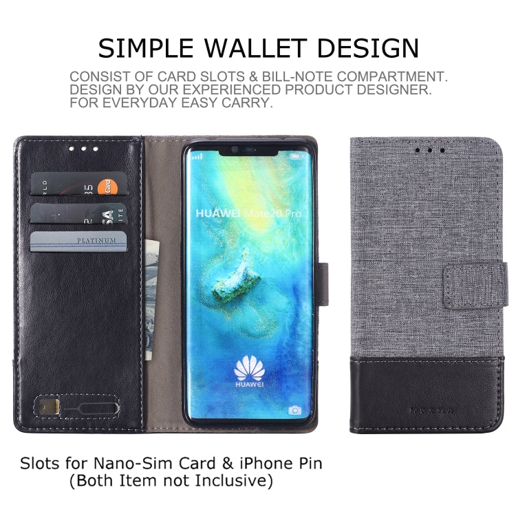 For Huawei Mate 20 Pro MUXMA MX102 Horizontal Flip Canvas Leather Case with Stand & Card Slot & Wallet Function