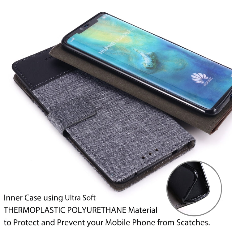 For Huawei Mate 20 Pro MUXMA MX102 Horizontal Flip Canvas Leather Case with Stand & Card Slot & Wallet Function