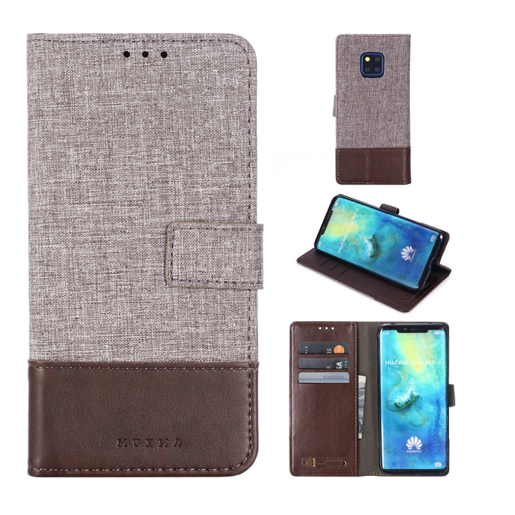 For Huawei Mate 20 Pro MUXMA MX102 Horizontal Flip Canvas Leather Case with Stand & Card Slot & Wallet Function