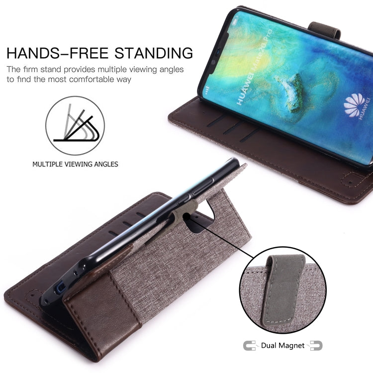 For Huawei Mate 20 Pro MUXMA MX102 Horizontal Flip Canvas Leather Case with Stand & Card Slot & Wallet Function