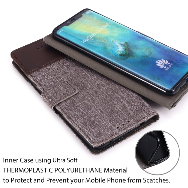 For Huawei Mate 20 Pro MUXMA MX102 Horizontal Flip Canvas Leather Case with Stand & Card Slot & Wallet Function