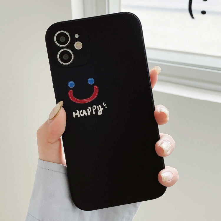 For iPhone 11 Side Happy Smiling Face Printed Pattern TPU Protective Case