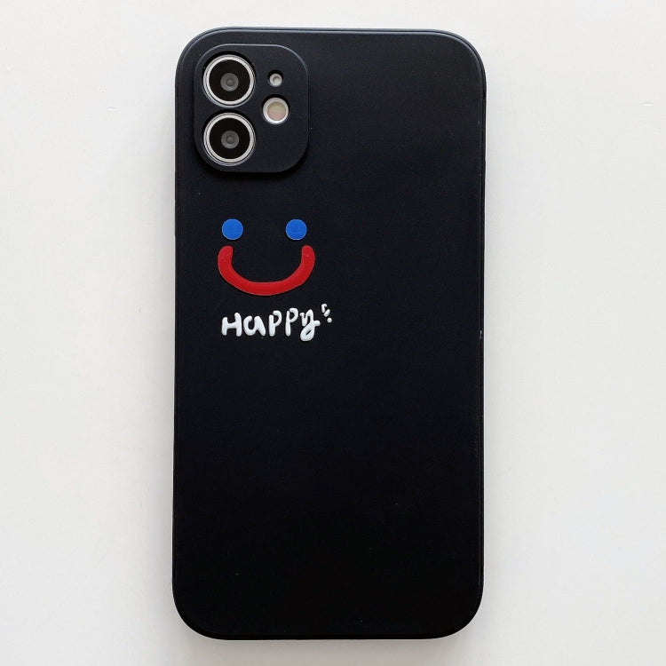 For iPhone 11 Side Happy Smiling Face Printed Pattern TPU Protective Case