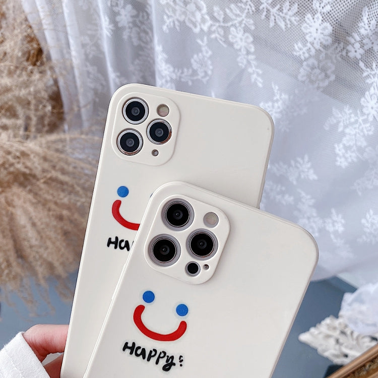For iPhone 12 Pro Side Happy Smiling Face Printed Pattern TPU Protective Case