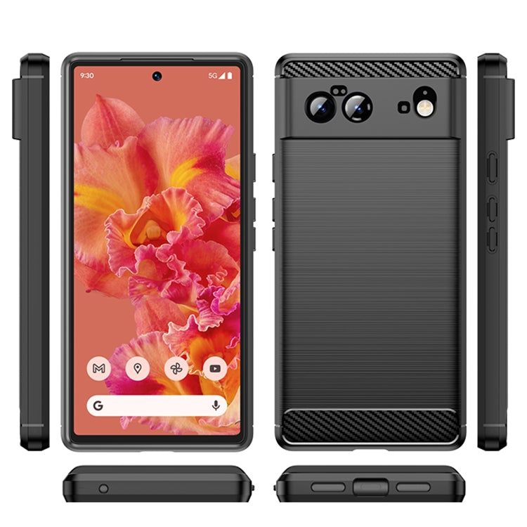 For Google Pixel 6 Brushed Texture Carbon Fiber TPU Case