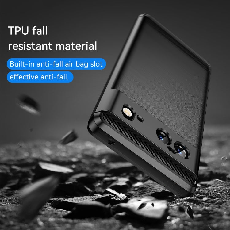 For Google Pixel 6 Brushed Texture Carbon Fiber TPU Case