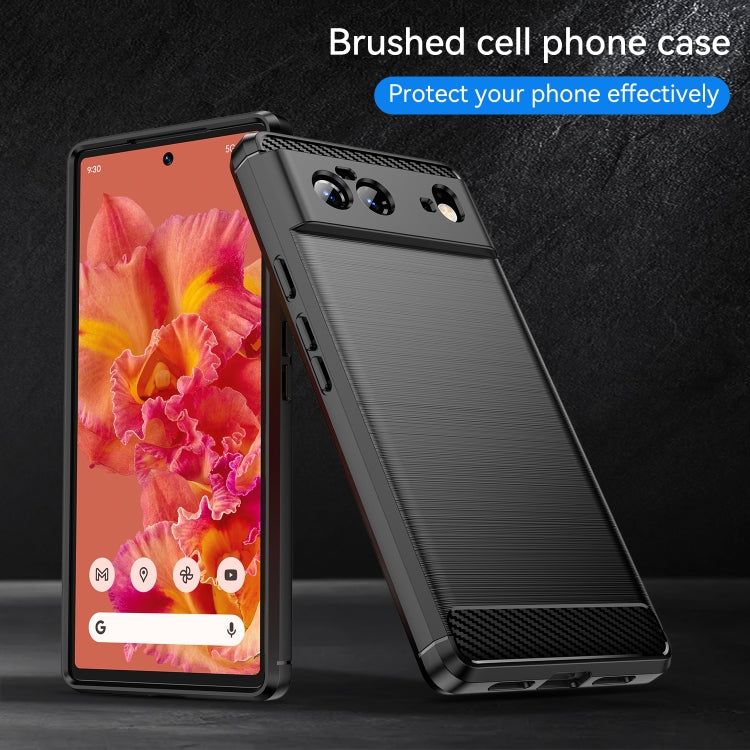 For Google Pixel 6 Brushed Texture Carbon Fiber TPU Case