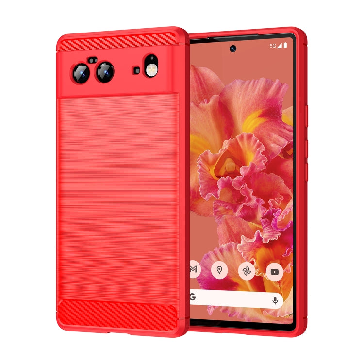 For Google Pixel 6 Brushed Texture Carbon Fiber TPU Case