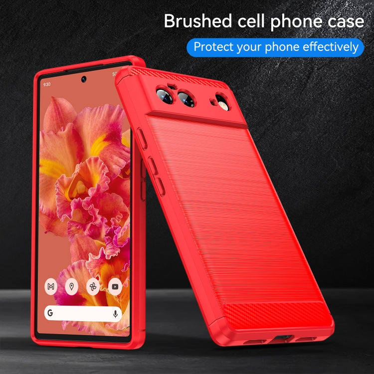 For Google Pixel 6 Brushed Texture Carbon Fiber TPU Case