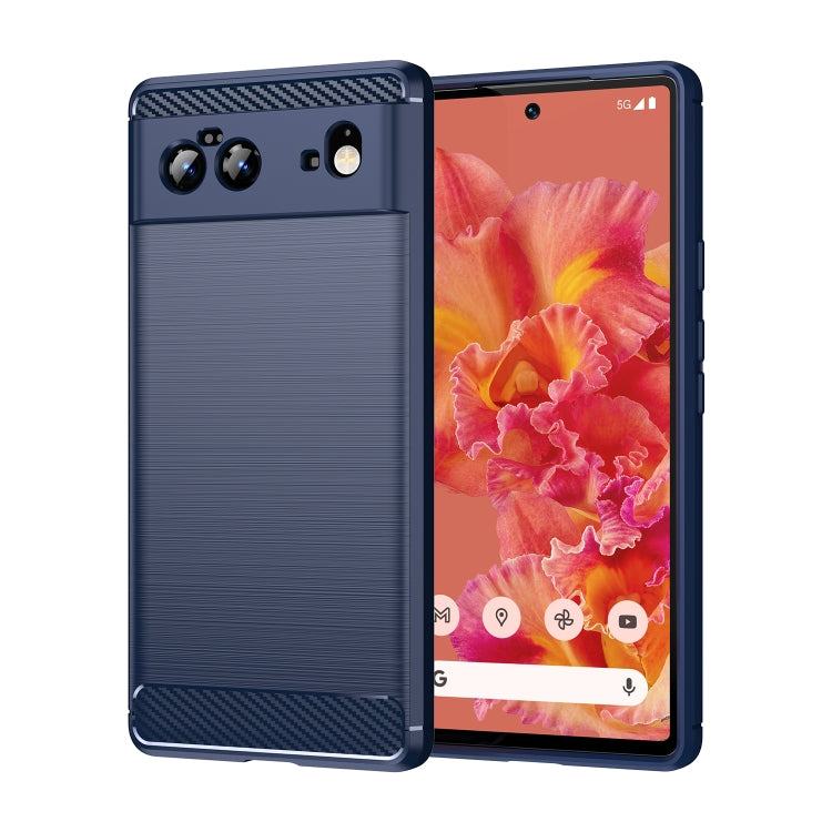 For Google Pixel 6 Brushed Texture Carbon Fiber TPU Case