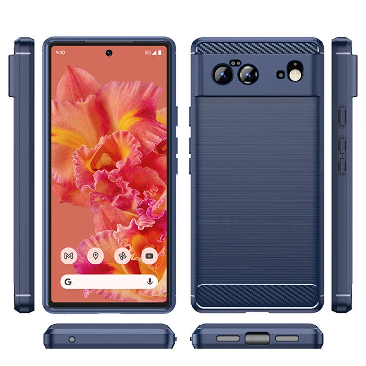 For Google Pixel 6 Brushed Texture Carbon Fiber TPU Case