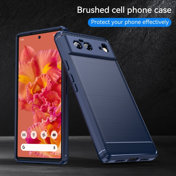 For Google Pixel 6 Brushed Texture Carbon Fiber TPU Case