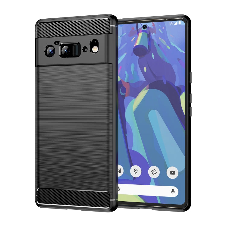 For Google Pixel 6 Pro Brushed Texture Carbon Fiber TPU Case