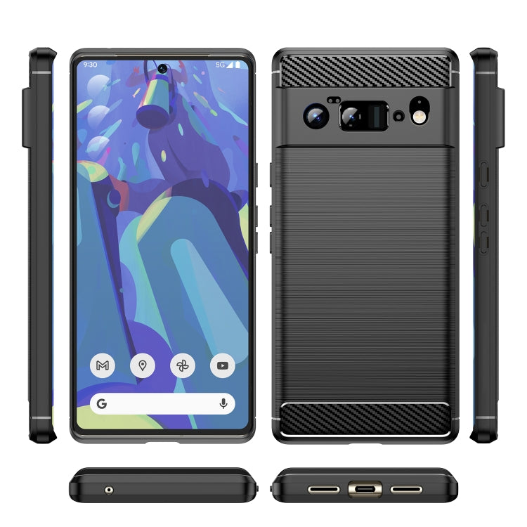 For Google Pixel 6 Pro Brushed Texture Carbon Fiber TPU Case