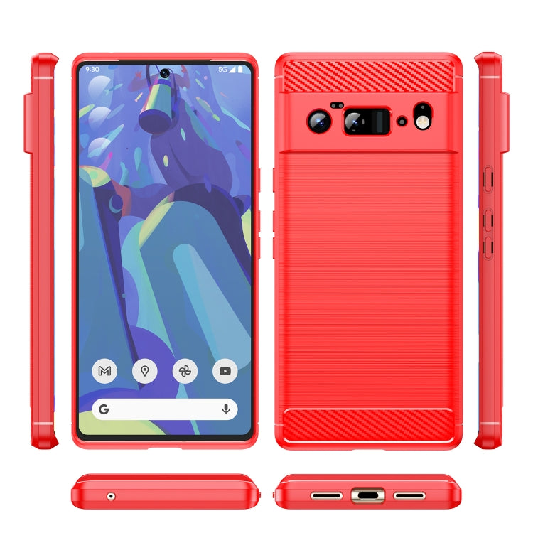 For Google Pixel 6 Pro Brushed Texture Carbon Fiber TPU Case
