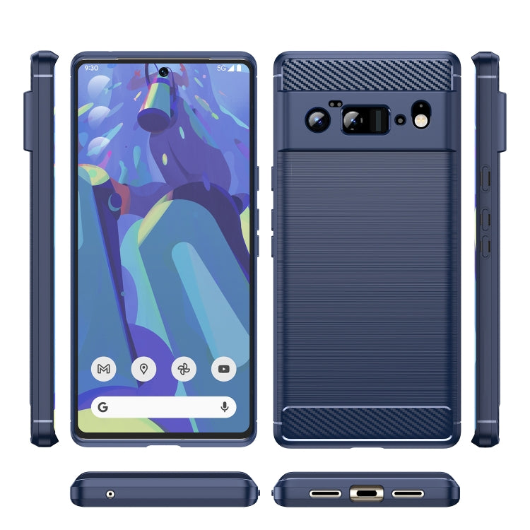 For Google Pixel 6 Pro Brushed Texture Carbon Fiber TPU Case