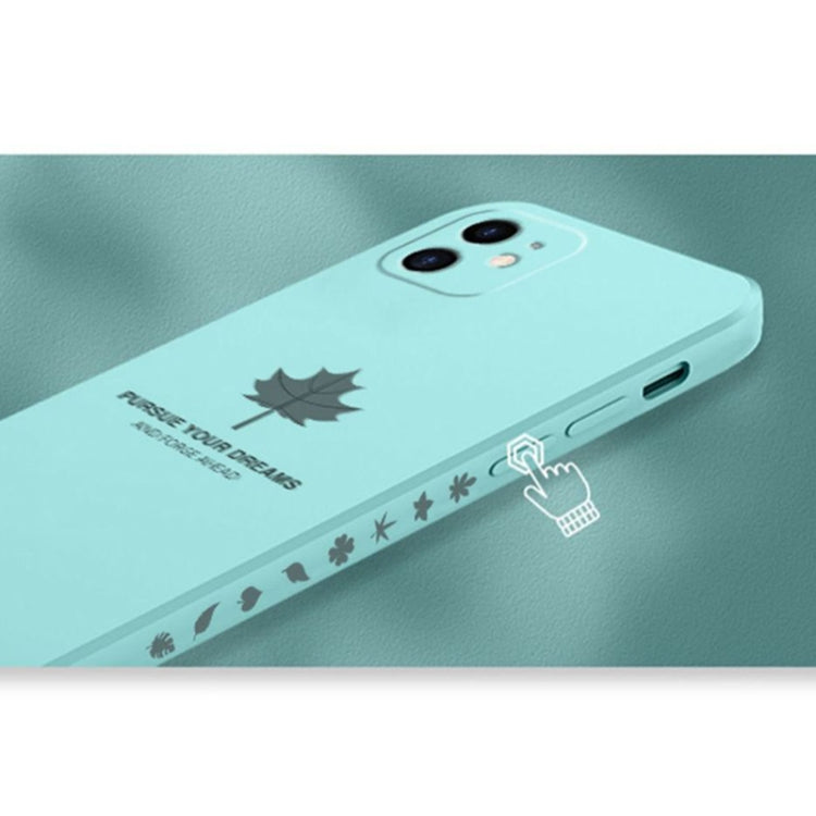 For iPhone 12 Pro Straight Edge Maple Leaf Pattern TPU Protective Case with Hand Strap