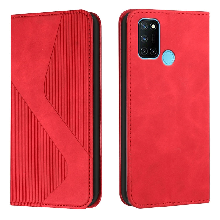 For OPPO Realme 7i Skin Feel Magnetic S-type Solid Color Horizontal Flip Leather Case with Holder & Card Slot & Wallet