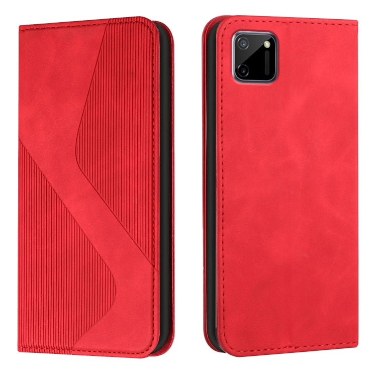 For OPPO Realme C11 Skin Feel Magnetic S-type Solid Color Horizontal Flip Leather Case with Holder & Card Slot & Wallet