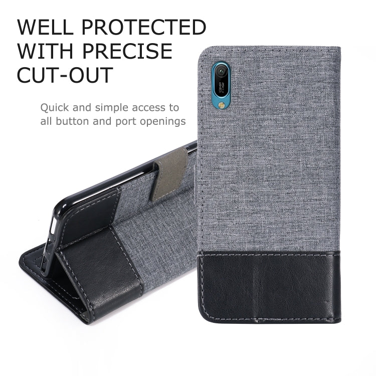 For Huawei Y6 Pro (2019) MUXMA MX102 Horizontal Flip Canvas Leather Case with Stand & Card Slot & Wallet Function