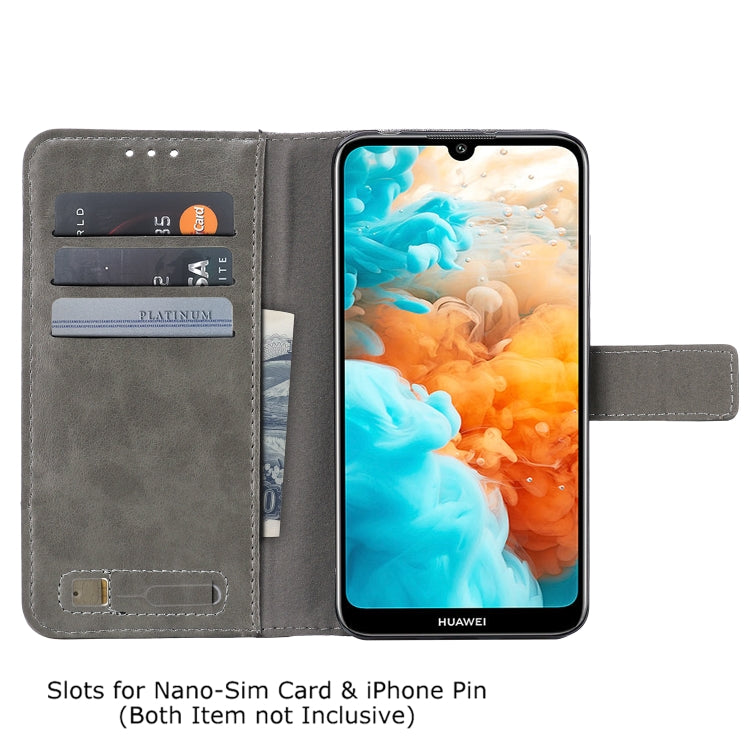 For Huawei Y6 Pro (2019) MUXMA MX102 Horizontal Flip Canvas Leather Case with Stand & Card Slot & Wallet Function