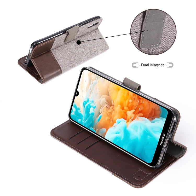 For Huawei Y6 Pro (2019) MUXMA MX102 Horizontal Flip Canvas Leather Case with Stand & Card Slot & Wallet Function