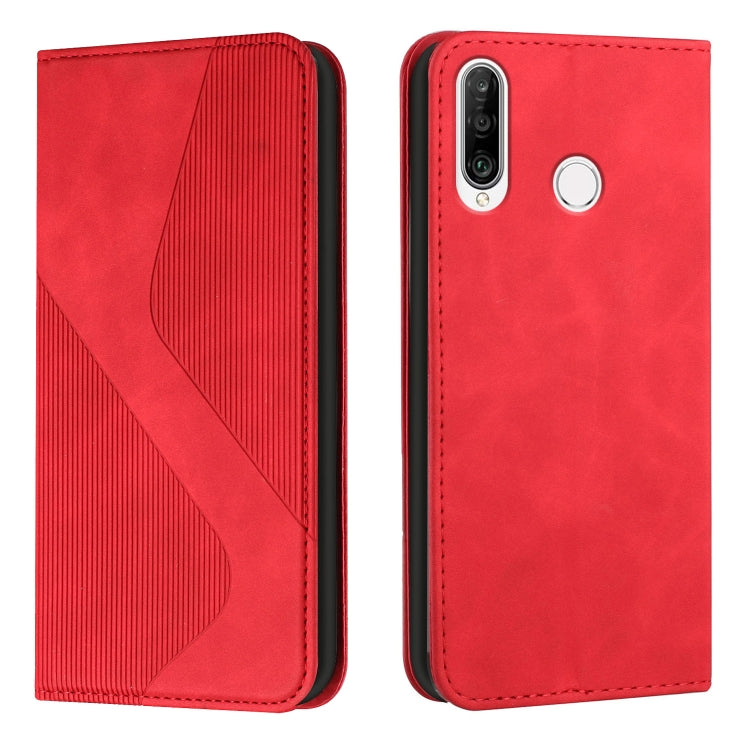 For Huawei P30 lite Skin Feel Magnetic S-type Solid Color Horizontal Flip Leather Case with Holder & Card Slot & Wallet