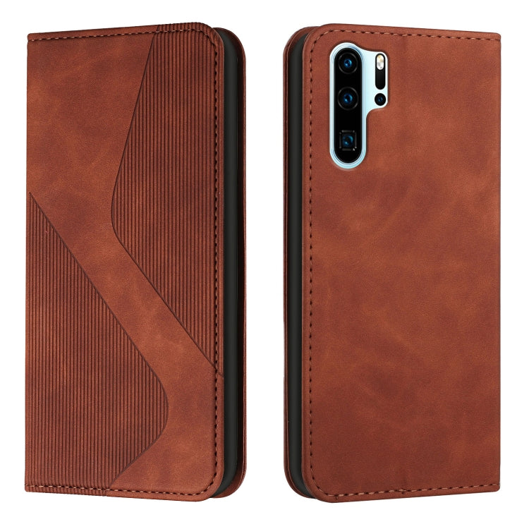 For Huawei P30 Pro Skin Feel Magnetic S-type Solid Color Horizontal Flip Leather Case with Holder & Card Slot & Wallet