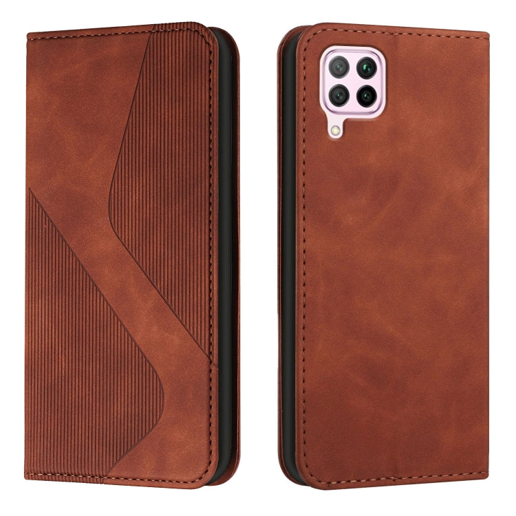 For Huawei P40 lite Skin Feel Magnetic S-type Solid Color Horizontal Flip Leather Case with Holder & Card Slot & Wallet