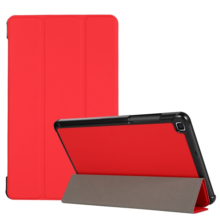 For Samsung Galaxy Tab A7 Lite 8.4 T220/225 3-folding Skin Texture Horizontal Flip TPU + PU Leather Case with Holder
