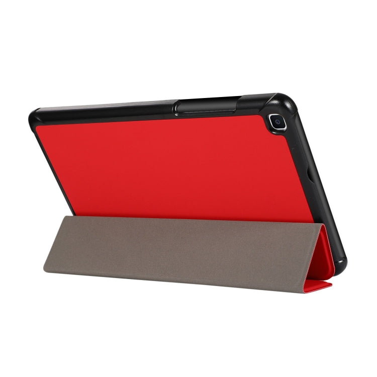 For Samsung Galaxy Tab A7 Lite 8.4 T220/225 3-folding Skin Texture Horizontal Flip TPU + PU Leather Case with Holder