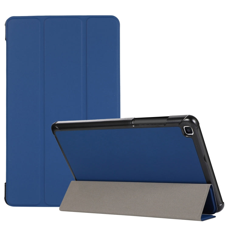 For Samsung Galaxy Tab A7 Lite 8.4 T220/225 3-folding Skin Texture Horizontal Flip TPU + PU Leather Case with Holder