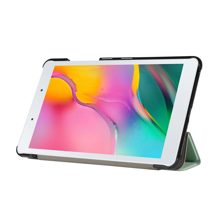 For Samsung Galaxy Tab A7 Lite 8.4 T220/225 3-folding Skin Texture Horizontal Flip TPU + PU Leather Case with Holder