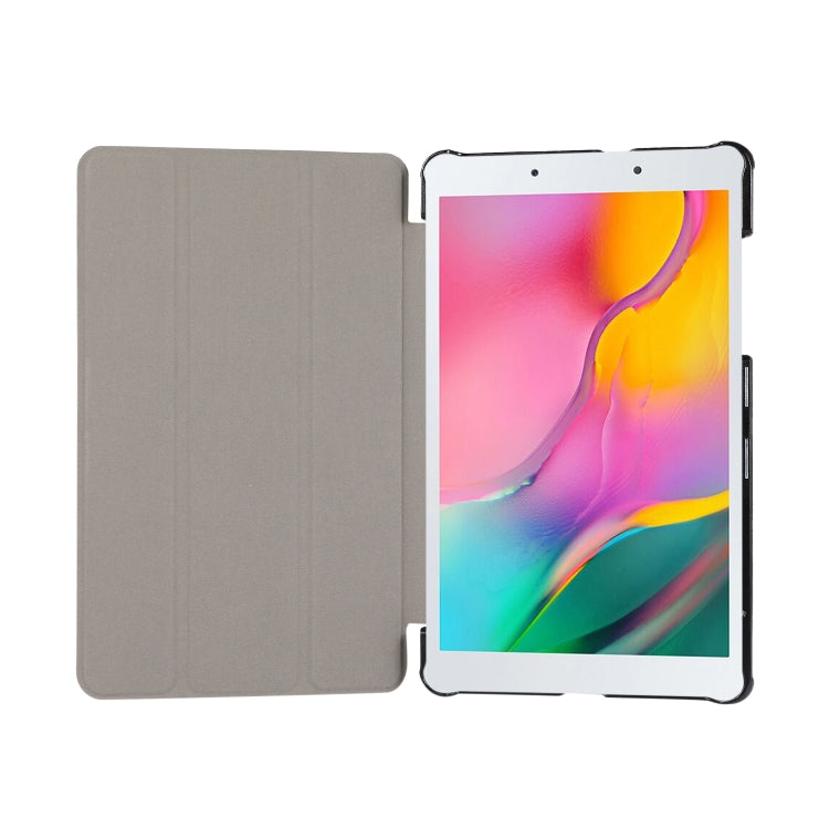For Samsung Galaxy Tab A7 Lite 8.4 T220/225 3-folding Skin Texture Horizontal Flip TPU + PU Leather Case with Holder
