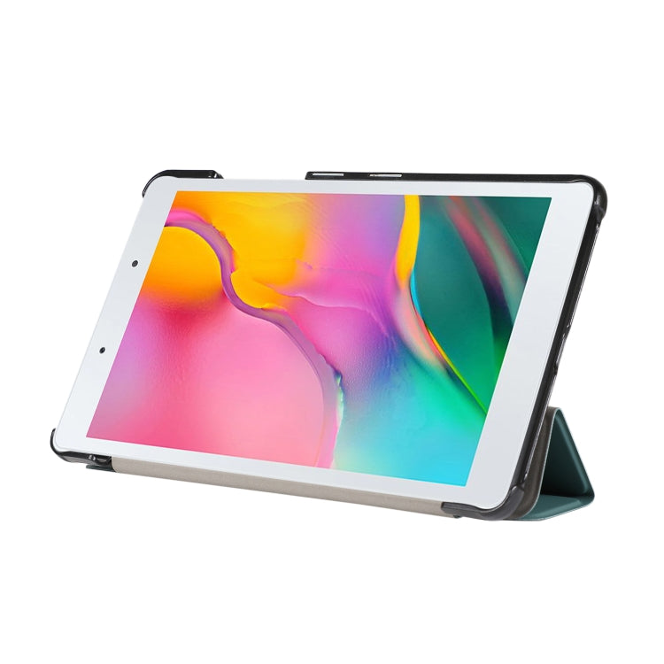 For Samsung Galaxy Tab A7 Lite 8.4 T220/225 3-folding Skin Texture Horizontal Flip TPU + PU Leather Case with Holder