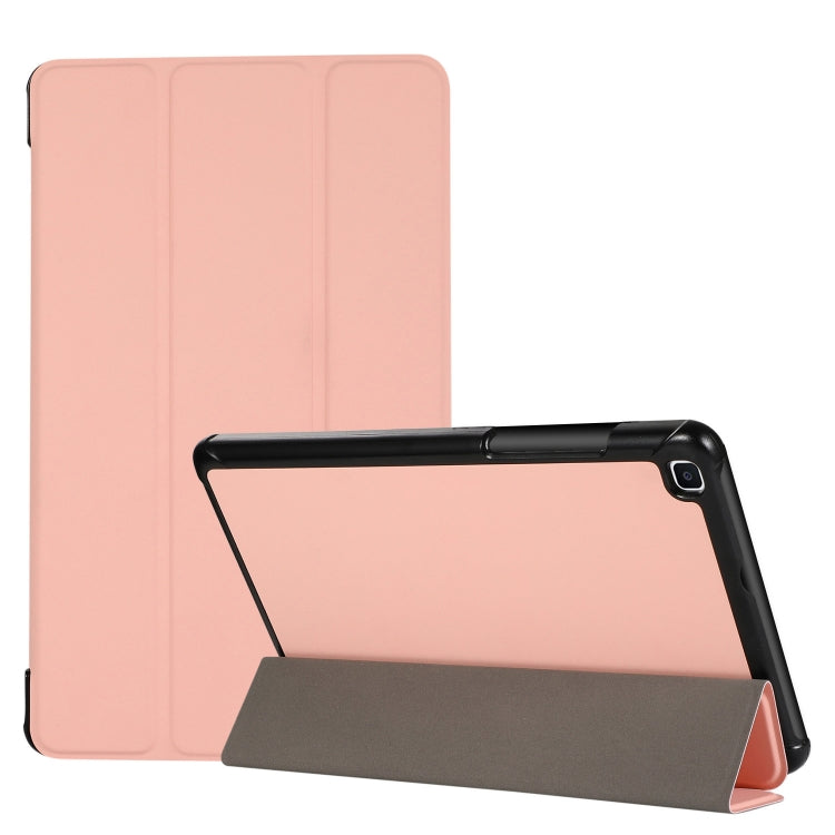 For Samsung Galaxy Tab A7 Lite 8.4 T220/225 3-folding Skin Texture Horizontal Flip TPU + PU Leather Case with Holder