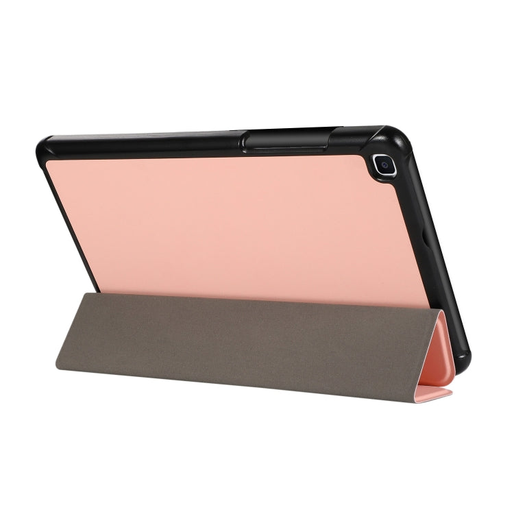 For Samsung Galaxy Tab A7 Lite 8.4 T220/225 3-folding Skin Texture Horizontal Flip TPU + PU Leather Case with Holder