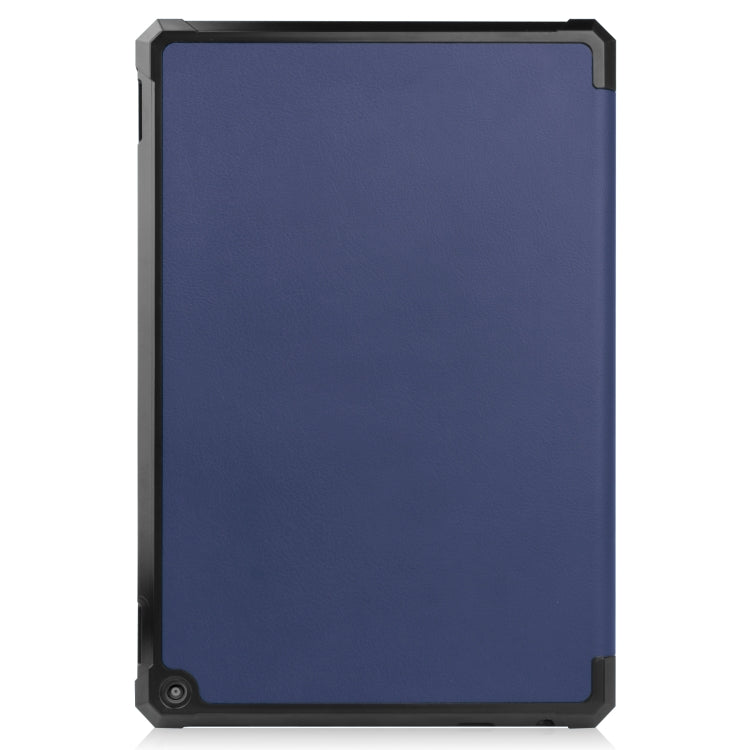 For Amazon Kindle Fire HD 10 2021 Custer Pattern Pure Color TPU Smart Tablet Holster with Sleep Function & 3-Fold Holder