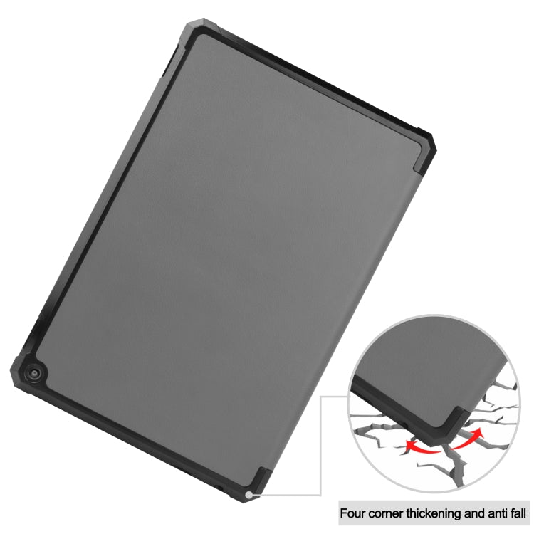 For Amazon Kindle Fire HD 10 2021 Custer Pattern Pure Color TPU Smart Tablet Holster with Sleep Function & 3-Fold Holder