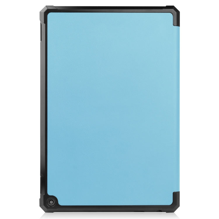 For Amazon Kindle Fire HD 10 2021 Custer Pattern Pure Color TPU Smart Tablet Holster with Sleep Function & 3-Fold Holder